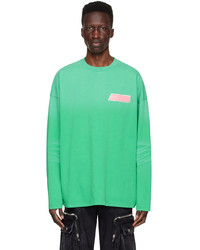 We11done Green Cotton Long Sleeve T Shirt