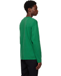 MAISON KITSUNÉ Green Fox Head Long Sleeve T Shirt