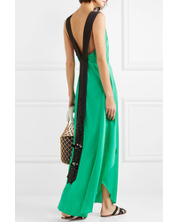 By Malene Birger Taalia Embellished Stretch Silk Satin Maxi Dress