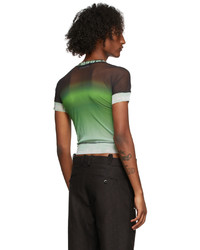Ottolinger Green Black Nylon Mesh T Shirt