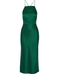 Jason Wu Satin Crepe Midi Dress Emerald