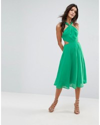 Asos Side Cut Out Midi Dress With Twisted Neckline
