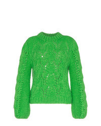 Green Mohair Crew-neck Sweater