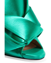 No.21 No 21 Knotted Satin Mules Emerald