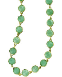 Irene Neuwirth 34 Inch Rose Cut Chrysoprase Chain Necklace Yellow Gold