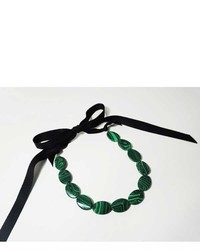 Green Gemstone Ribbon Necklace