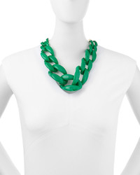 Kenneth Jay Lane Green Link Necklace