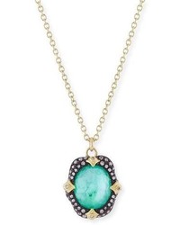 Armenta Old World Midnight Oval Crivelli Necklace With Diamonds