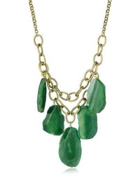 Yochi Link Chain Necklace With Faux Stone Beads