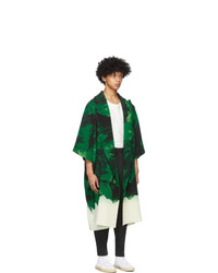 Homme Plissé Issey Miyake Green And Black Action Painting Coat