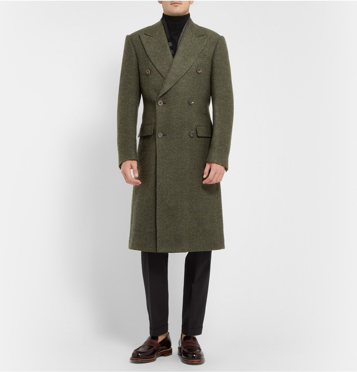 Richard James Herringbone Wool Overcoat, $1,590 | MR PORTER | Lookastic
