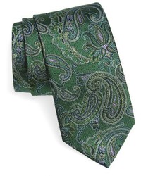 Green Paisley Silk Tie
