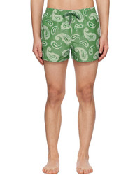 Green Paisley Swim Shorts