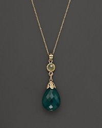 Bloomingdale's Green Amethyst And Green Onyx Pendant Necklace In 14k Yellow Gold 18