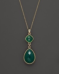 Bloomingdale's Green Onyx Pendant Necklace In 14k Yellow Gold 18