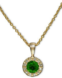 EFFY Brasilica By Emerald And Diamond Accent Round Button Pendant In 14k Gold