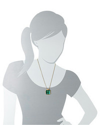 Lucky Brand Evening Shimmer Green Hamsa Pendant Necklace