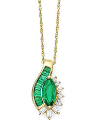 jcpenney Fine Jewelry Lab Created Emerald And White Sapphire Pendant Necklace