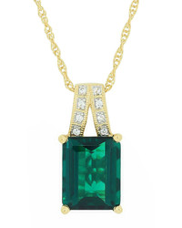 jcpenney Fine Jewelry Lab Created Emerald Sapphire Pendant Necklace