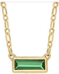 Lauren Ralph Lauren Gold Tone Bezel Set Rectangle Stone Pendant Necklace