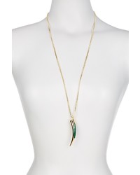 Vince Camuto Green Inlaid Horn Pendant Necklace