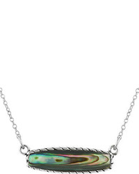 Lord & Taylor Healing Bar Pendants Abalone And Sterling Silver Pendant Necklace