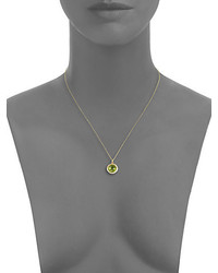 Ippolita Lollipop Peridot Diamond 18k Yellow Gold Mini Pendant Necklace