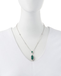 Judith Ripka Modern Deco Chalcedony Pendant Necklace Green