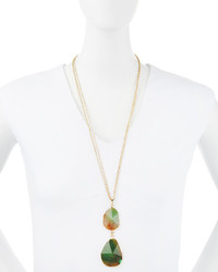 Panacea Double Tiered Green Crystal Pendant Necklace