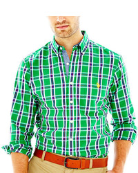 Green Plaid Long Sleeve Shirt