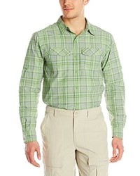 Columbia Sportswear Silver Ridge Plaid Long Sleeve Shirt Cyber Green Heather Plaid Medium