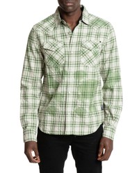 PRPS Imposing Distressed Plaid Button Up Shirt In Multi At Nordstrom
