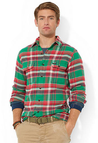 Polo Ralph Lauren Plaid Flannel Workshirt, $98 | Lord & Taylor | Lookastic