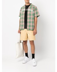 Pleasures Plaid Check Print Short Sleeve Shirt