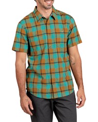 TOAD AND CO Toad Co Smythy Plaid Short Sleeve Organic Cotton Button Up Shirt