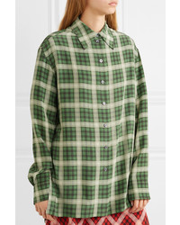 Marc Jacobs Oversized Checked Silk Chiffon Shirt