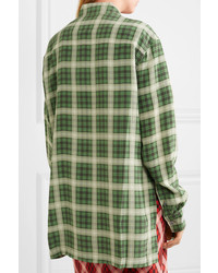 Marc Jacobs Oversized Checked Silk Chiffon Shirt