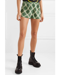Marc Jacobs Plaid Washed Silk Shorts
