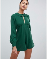 ASOS DESIGN Tea Playsuit With Cut Out Detail And Collar