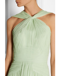 Elie Saab Pleated Silk Chiffon Gown