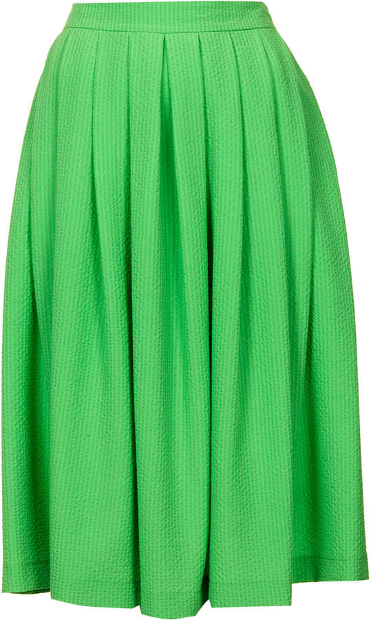 mozaïek veiling Vermelden Topshop Bright Green Seersucker Full Midi Skirt With Zip Fastening At The  Back 61% Viscose39% Polyester Machine Washable, $90 | Topshop | Lookastic