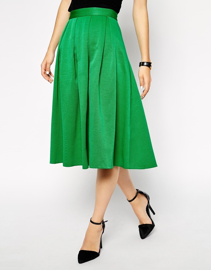 Asos Collection Midi Skirt In Satin Twill 63 Asos Lookastic 2819