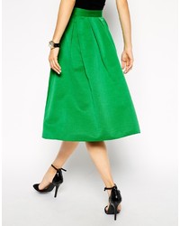 Asos Collection Midi Skirt In Satin Twill