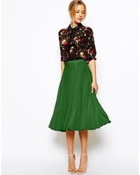 Asos Collection Pleated Midi Skirt