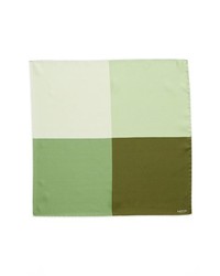 Lanvin Silk Pocket Square Green One Size