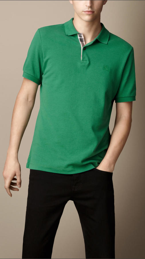 burberry green polo shirt