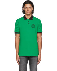VERSACE JEANS COUTURE Green V Emblem Motif Polo