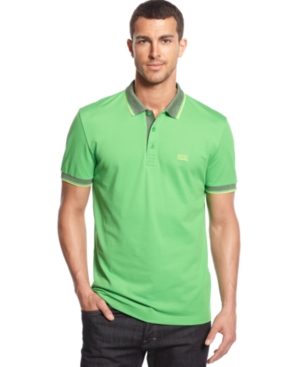 Faial Beg Briljant Hugo Boss Boss Green Polo Shirt, $115 | Macy's | Lookastic