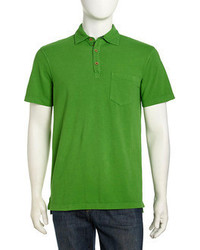 Tailor Vintage Short Sleeve Stretch Knit Polo Shirt Green