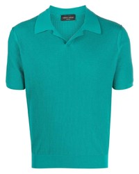Roberto Collina V Neck Cotton Polo Shirt